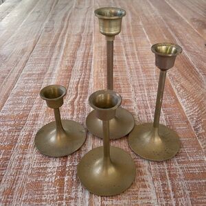 Set of Brass Candle Holders